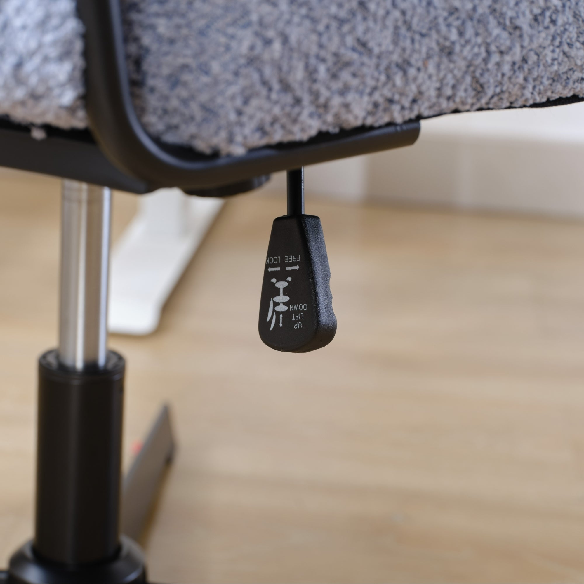 Armless Office Desk Chair No Wheels, Blue