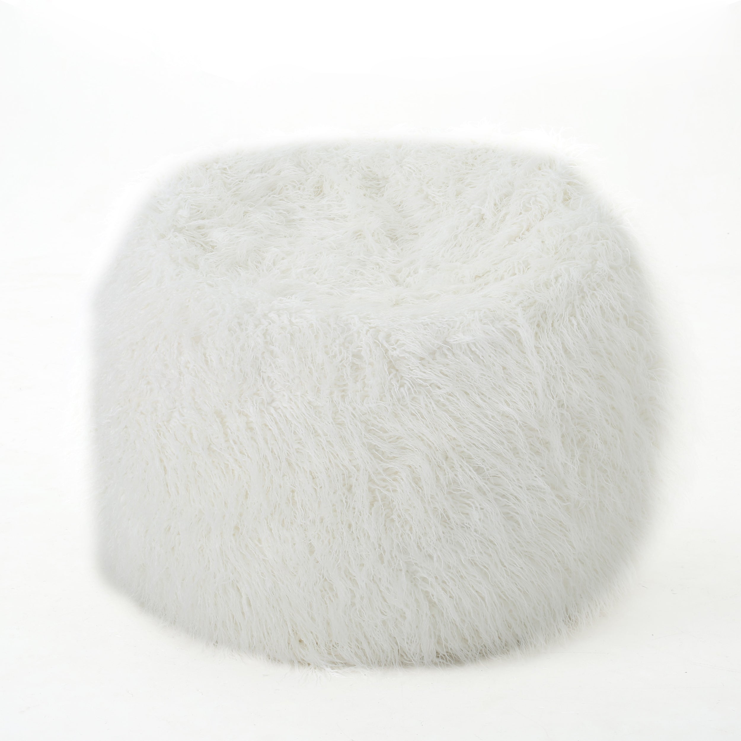 Modern Glam Faux Fur 5 Foot Bean Bag - White