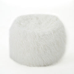 Modern Glam Faux Fur 5 Foot Bean Bag - White