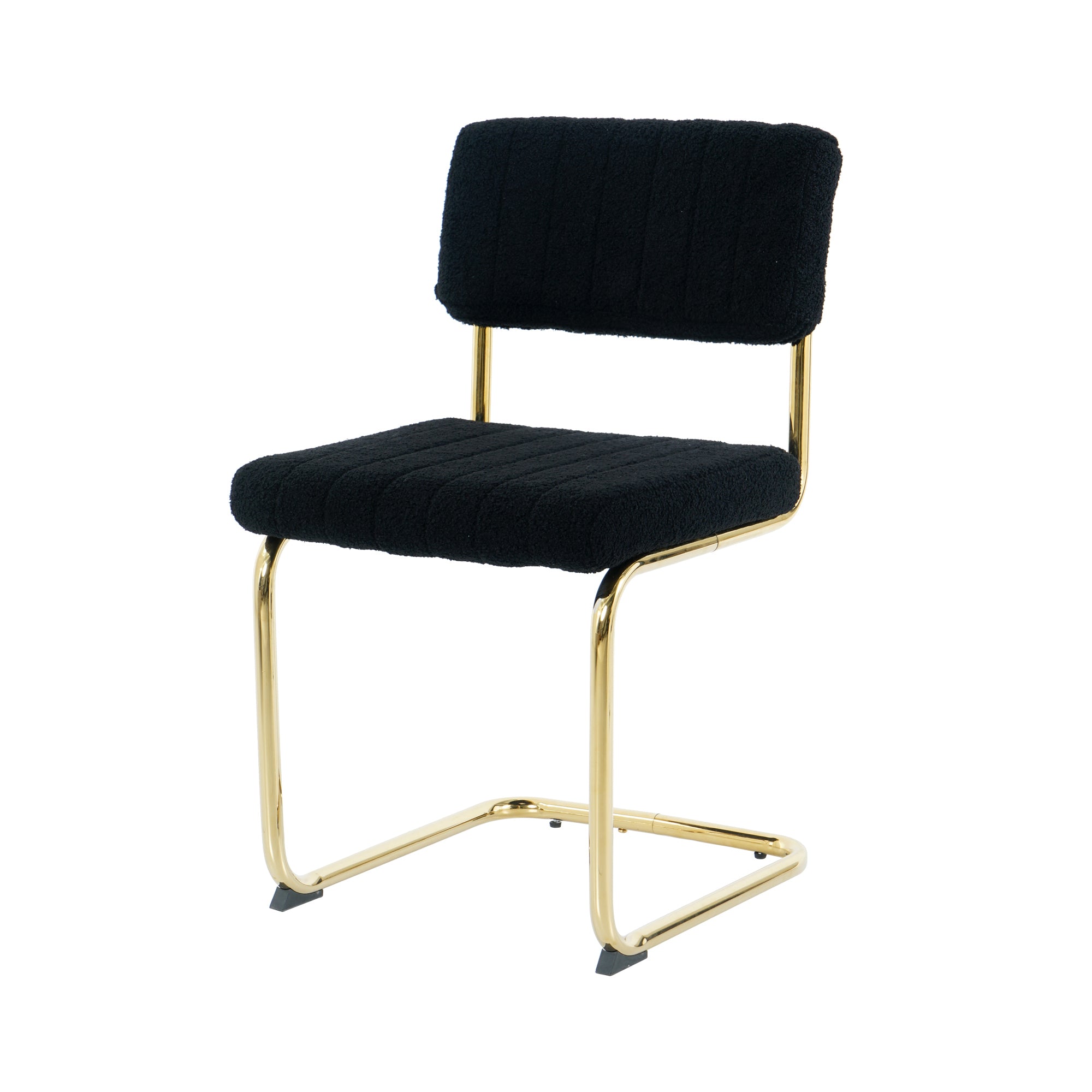Luxury Dining Black Chairs with Gold Metal Legs (Set of 4) - Black