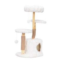 Natural Branch Cat Tower, Luxury Cat Condo - White