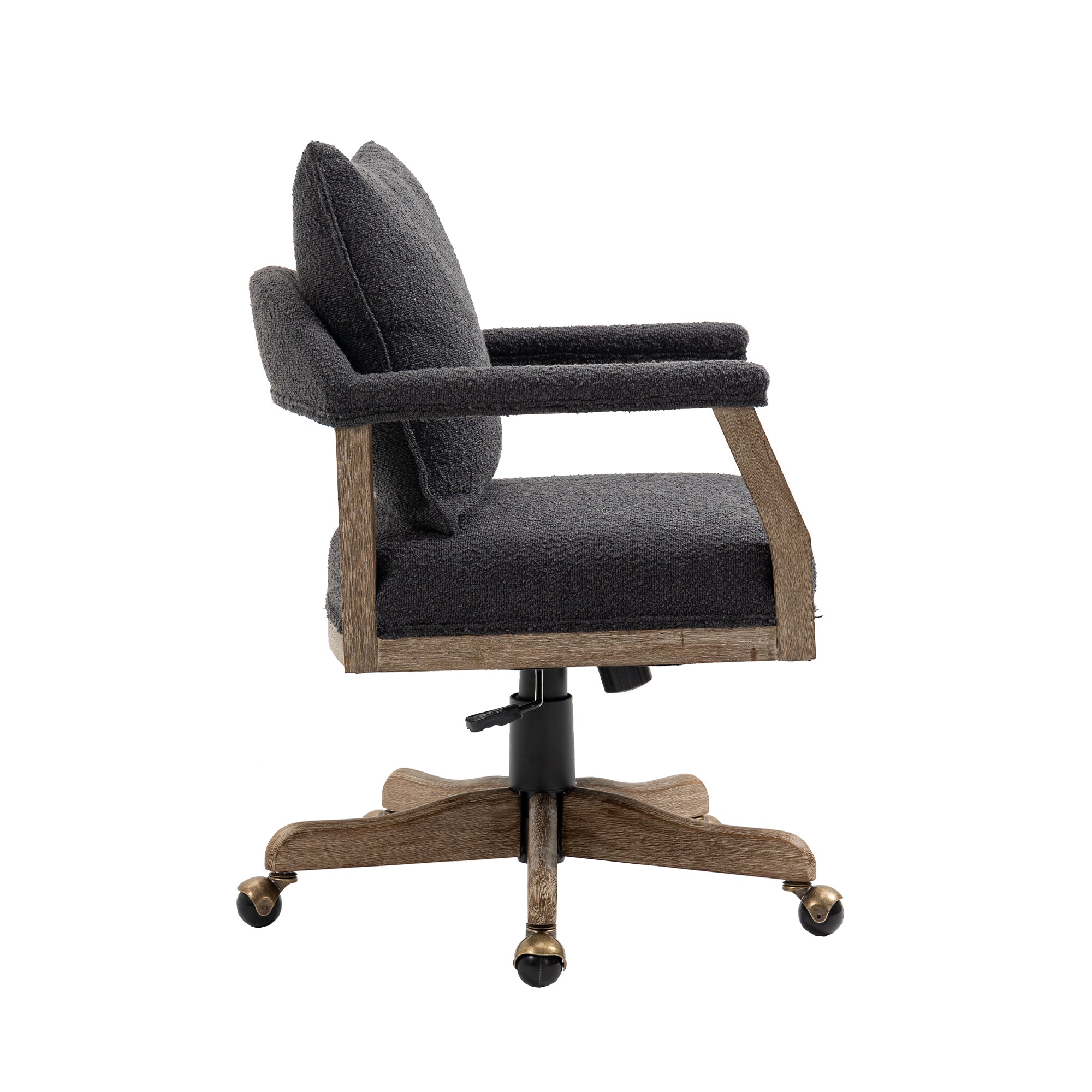 Chair Office Chair Adjustable Swivel Chair Fabric Seat Home Study Chair - Black