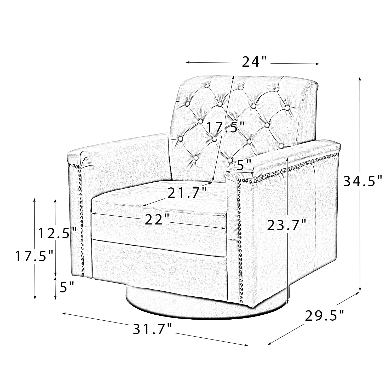 Swivel Armchair - Camel