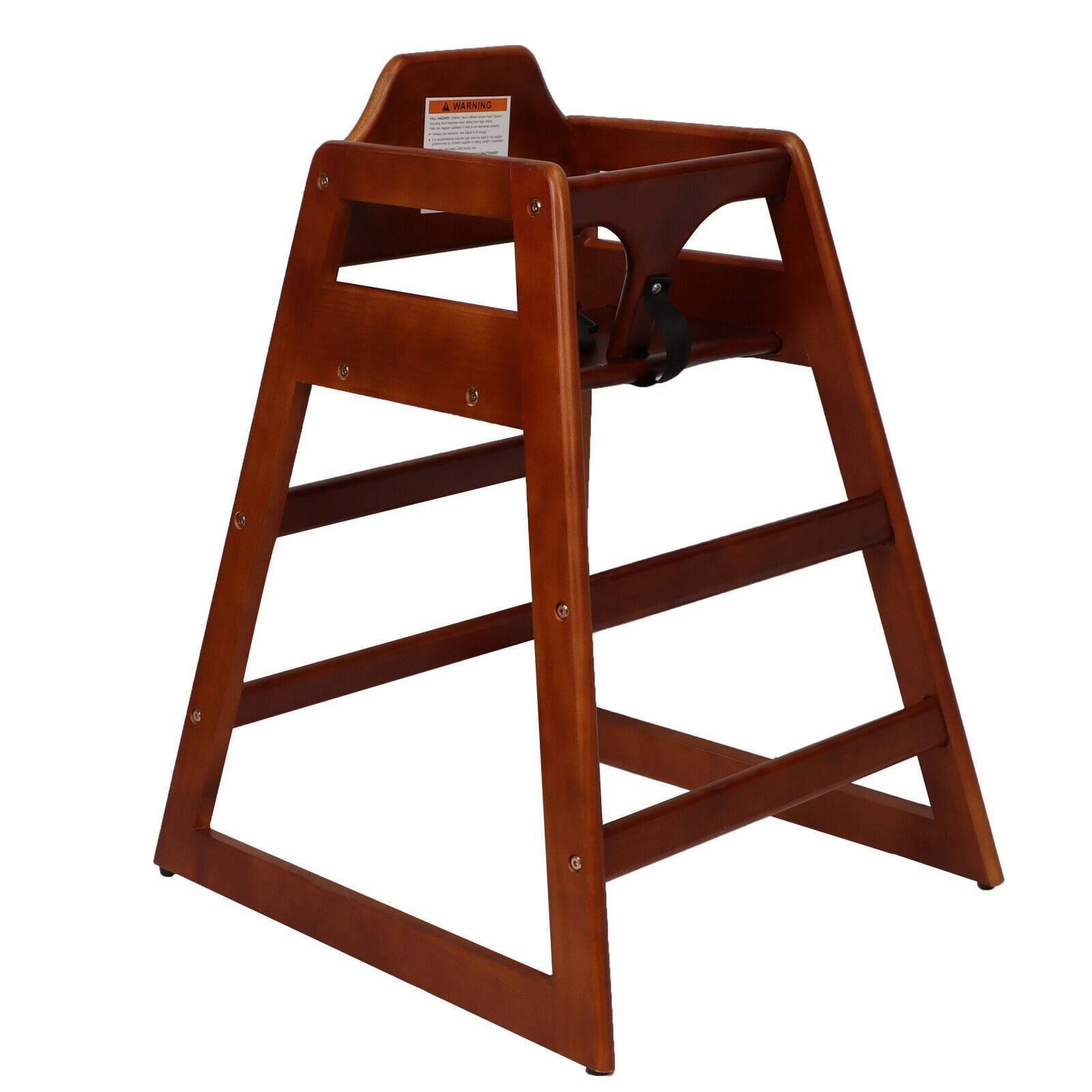 Wooden Double Solid Wood Feeding Baby Chair - Walnut Finish