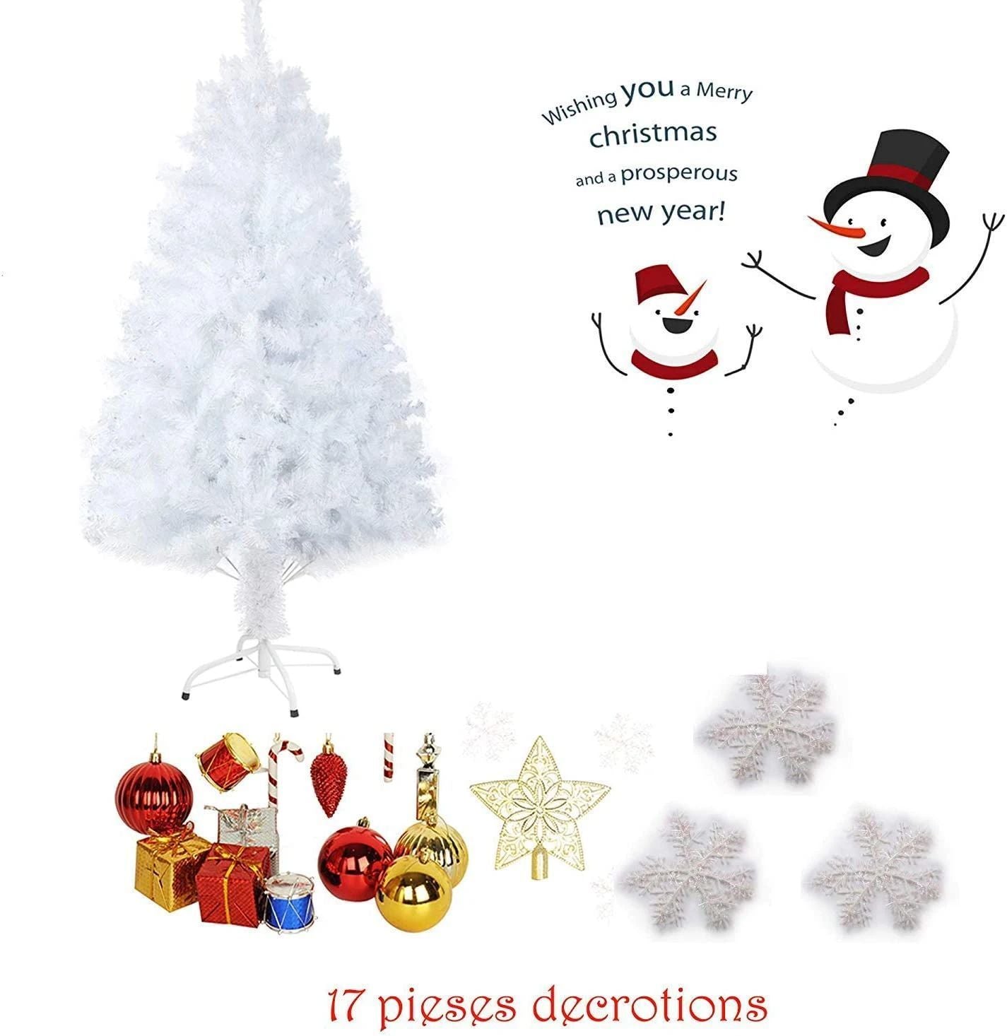 5Ft Premium Spruce Artificial Christmas Tree w/Metal Stand - White