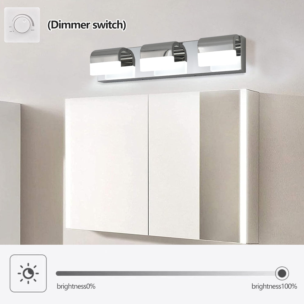 Bathroom Vanity Lighting 3-Light LED Vanity Lights Over Mirror Bath Wall Lighting - Chrome