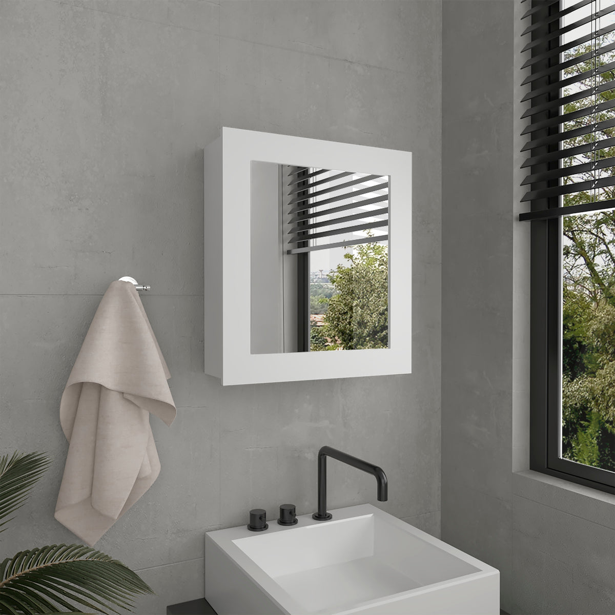 Luma Medicine Cabinet with Mirror Door 20.5' High Cabinet Organizer with Two interior Shelves  for Bathroom, Kitchen, Mudroom