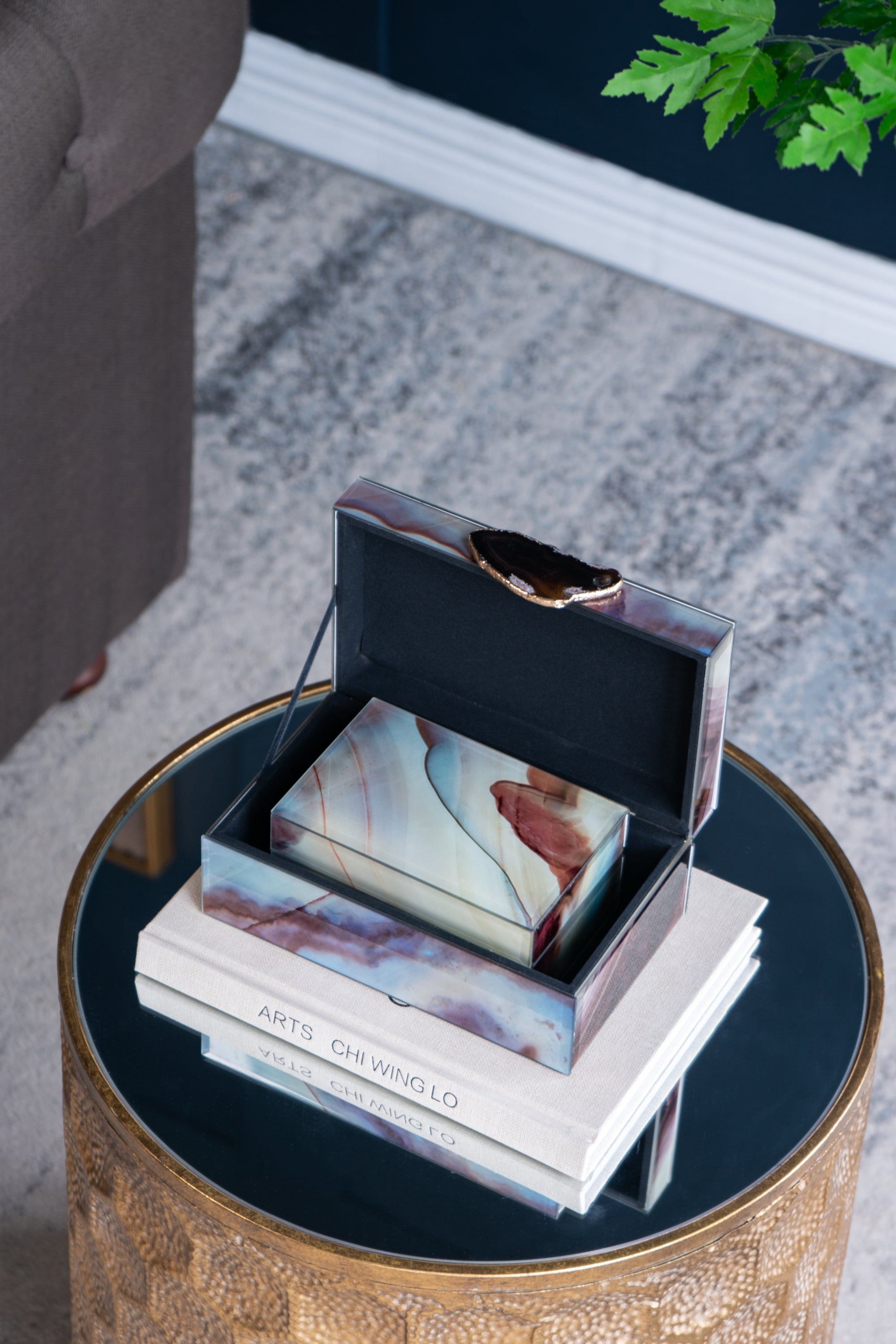 Decorative Nesting Jewelry Boxes, Stackable Decorative Storage Boxes With Lids - Set of 2