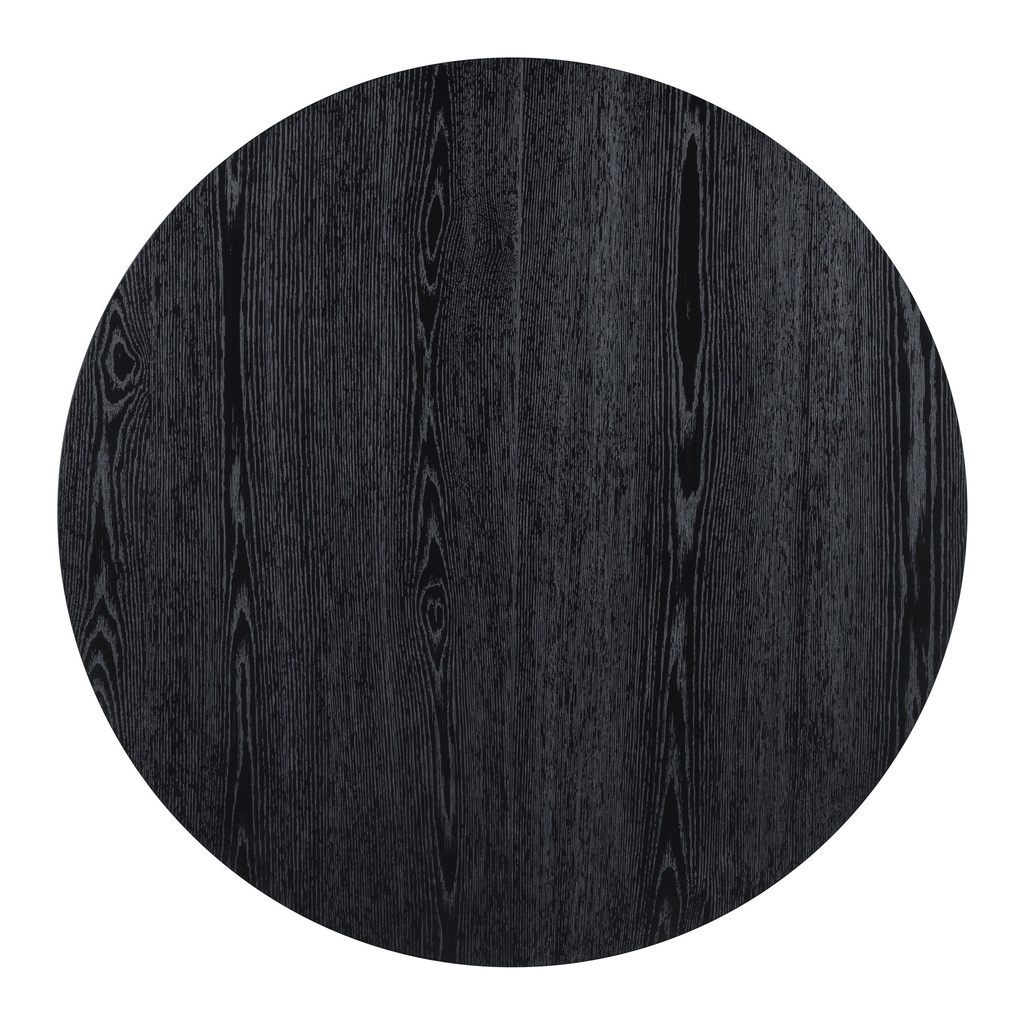 5-piece Dining Set Extendable Round Table and 4 Chairs for Kitchen Dining Room - Black Oak
