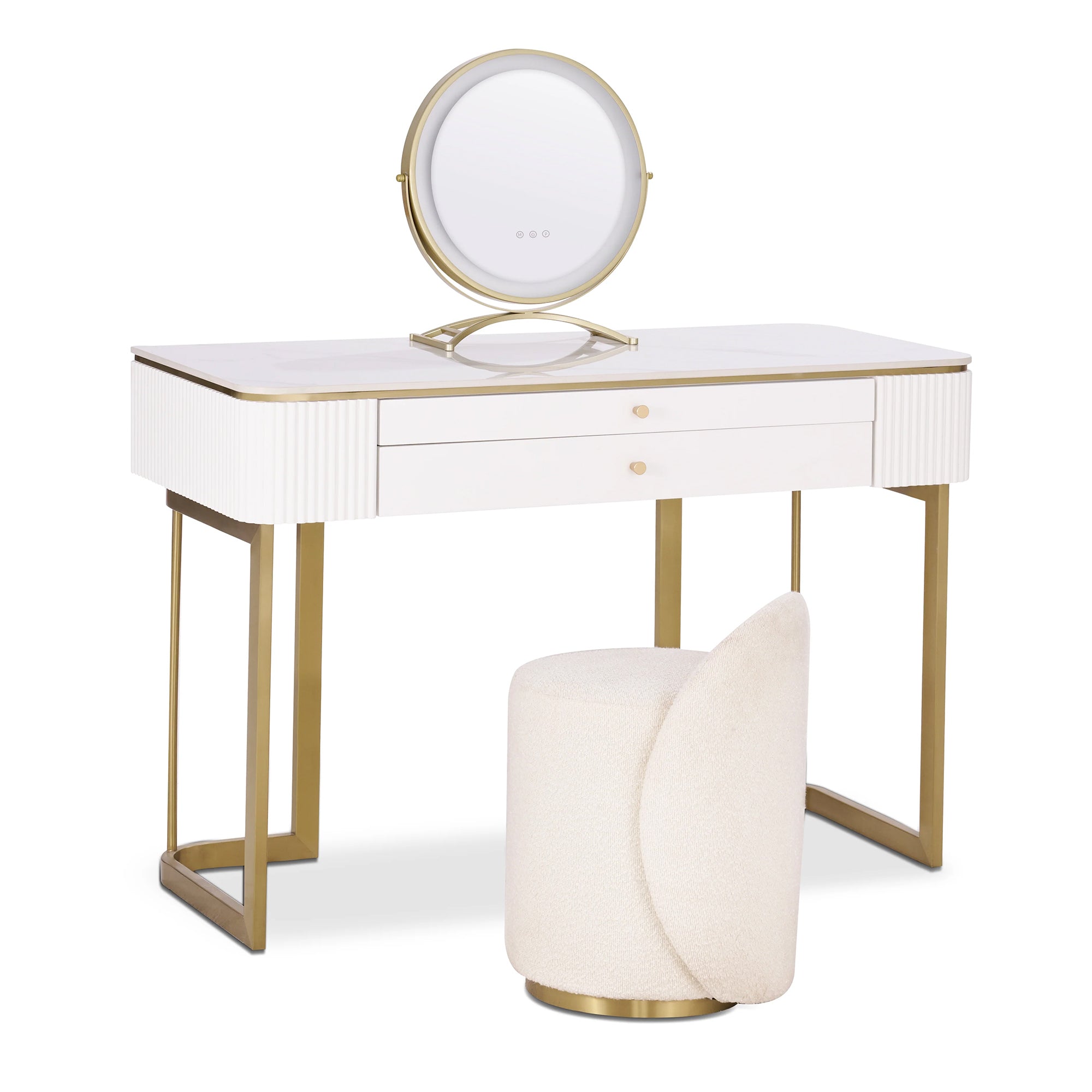 Elegant 2-Drawer Vanity Table Set - White