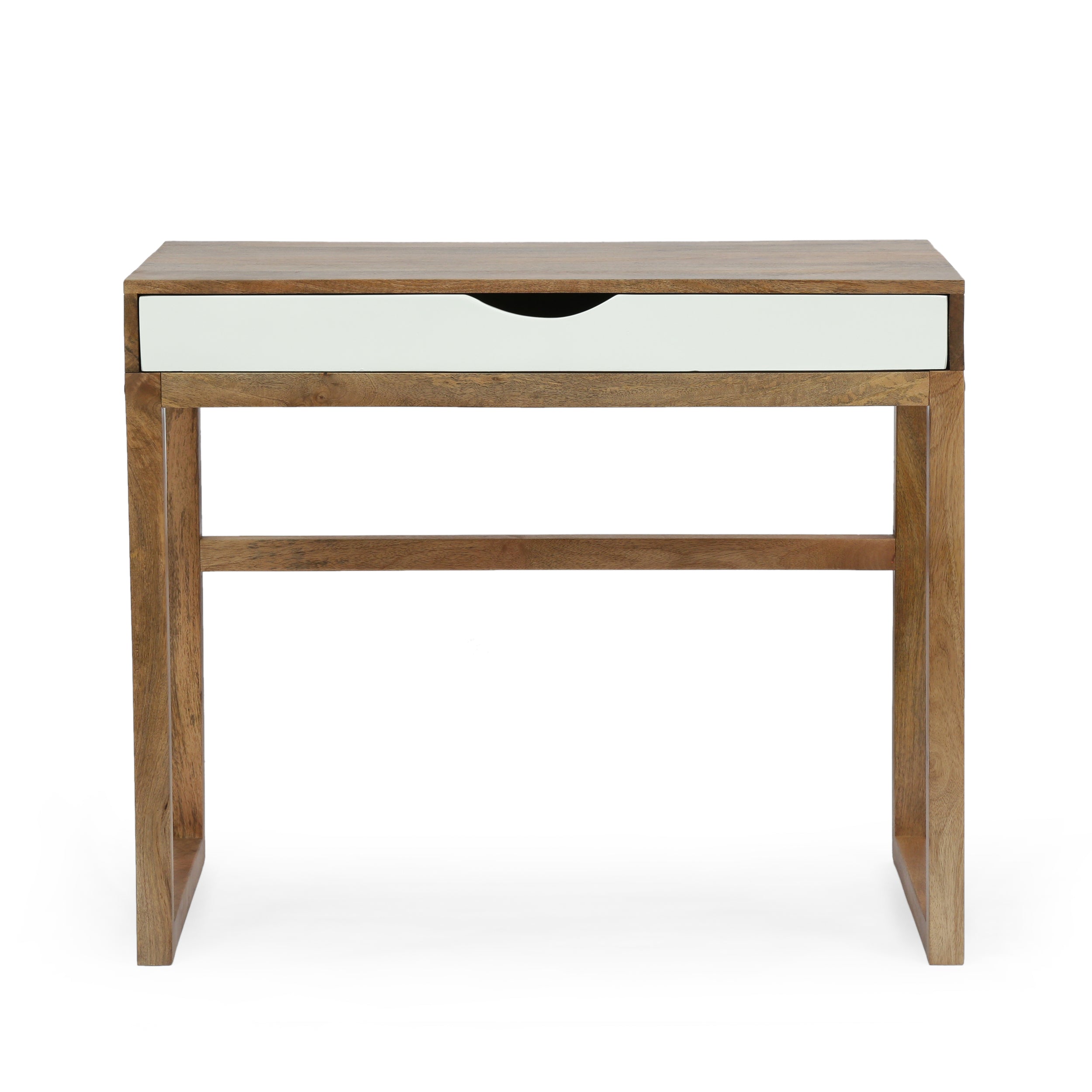Contemporary Office Desk Mango Wood with drawer - Natural