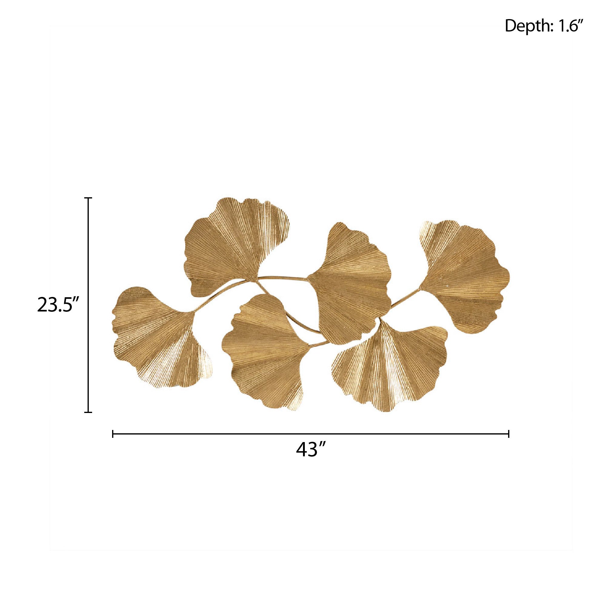 Gold Foil Metal Ginkgo Leaf Wall Decor
