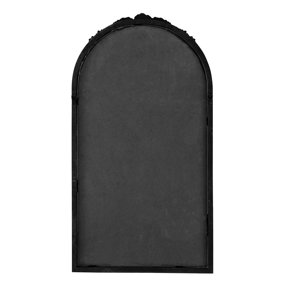 Hand Carved Rose Antique Mirror Frame 23"x42"  - Black