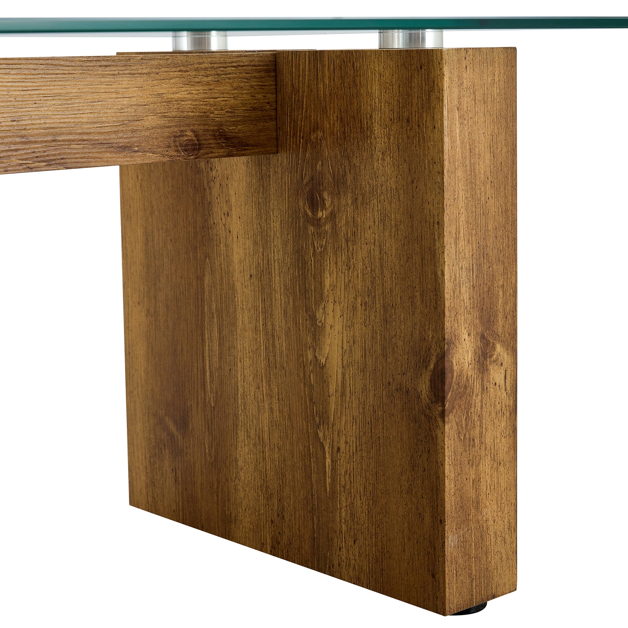 Modern Minimalist Transparent Tempered Glass Coffee Table and Dining Table