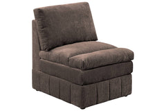 Contemporary 6pc Set Modular Sectional Set 2x One Arm Chair / Wedge 2x Armless Chairs 2x Ottomans - Mink Color