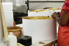 Slant Fancy Oblong Softback Lampshade with Washer Fitter - Vintage Gold