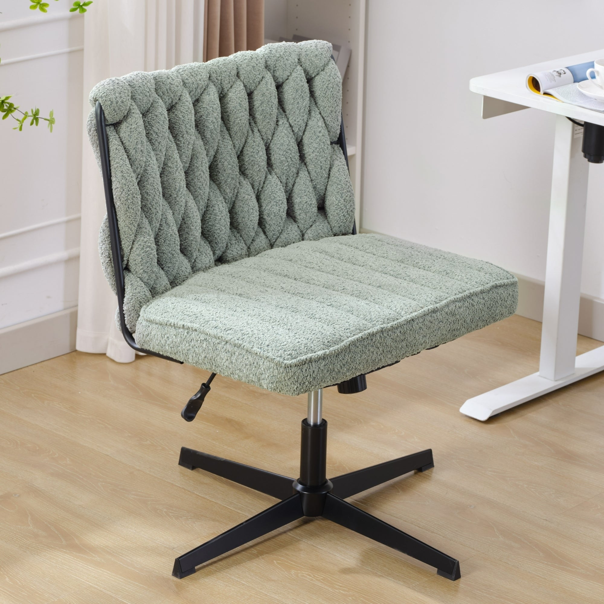 Armless Office Desk Chair No Wheels - Green