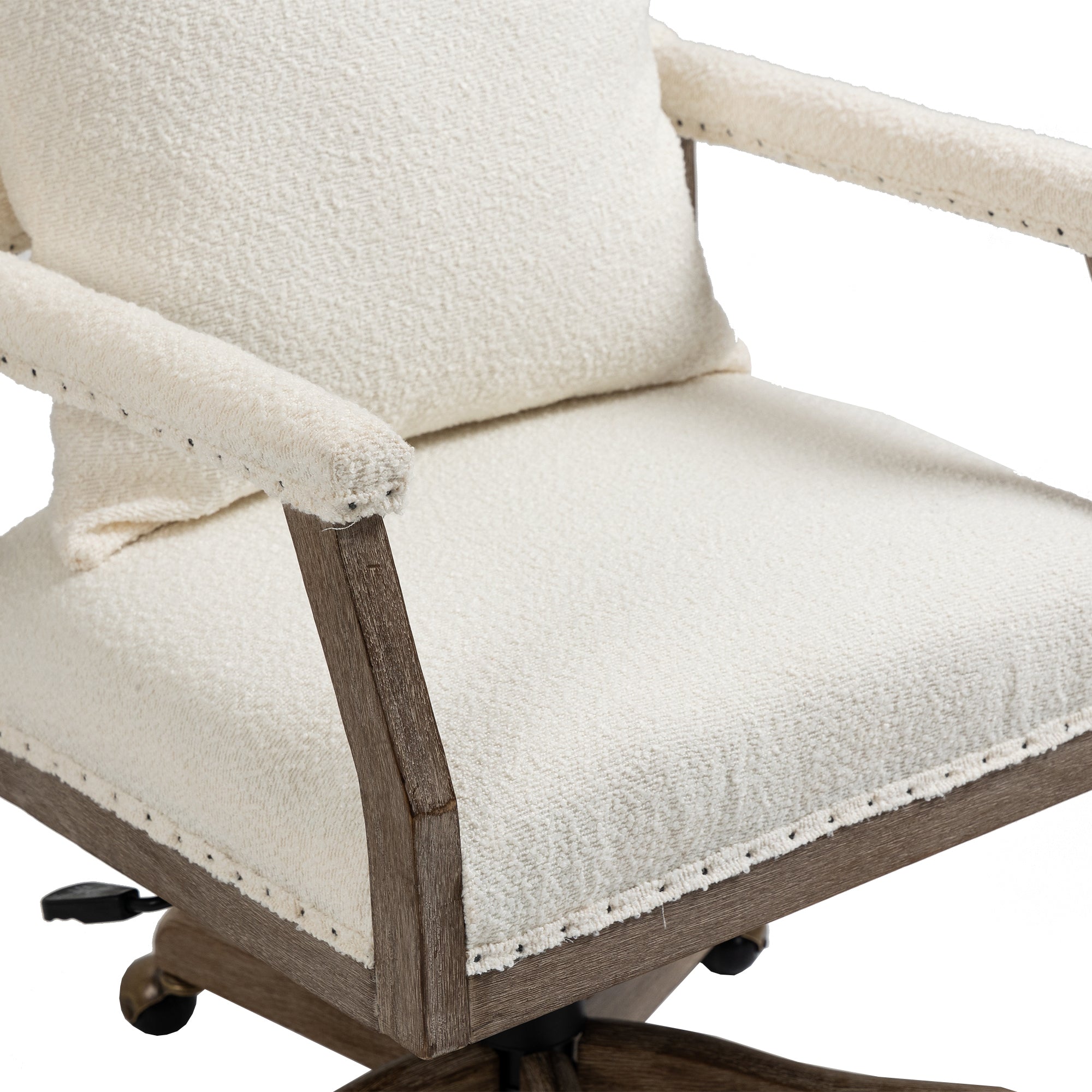 Office Chair Adjustable Swivel Chair Fabric Seat Home Study Chair - Beige
