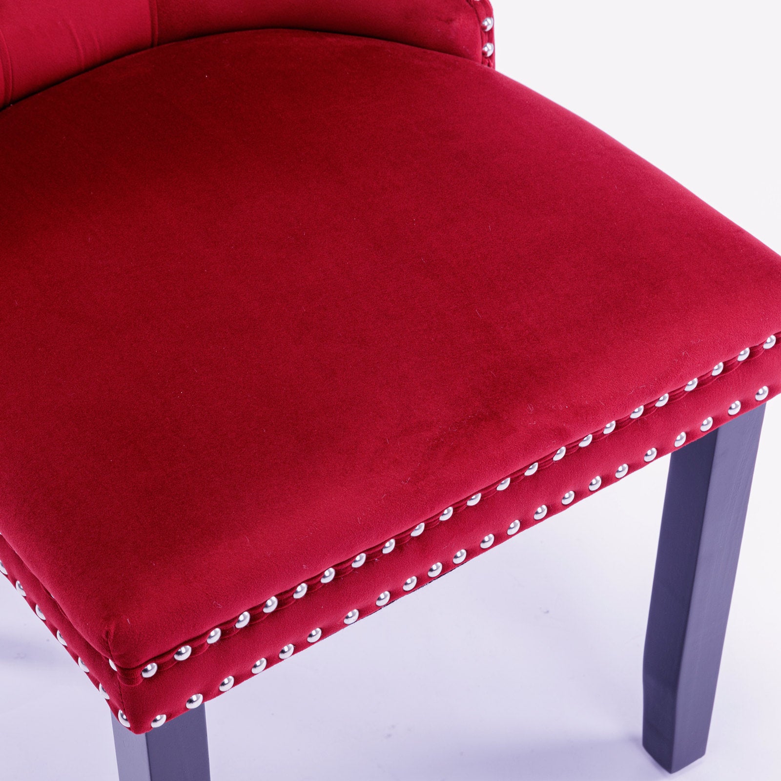 Classic Velvet Dining Chairs (Set of 2) - Wine Red