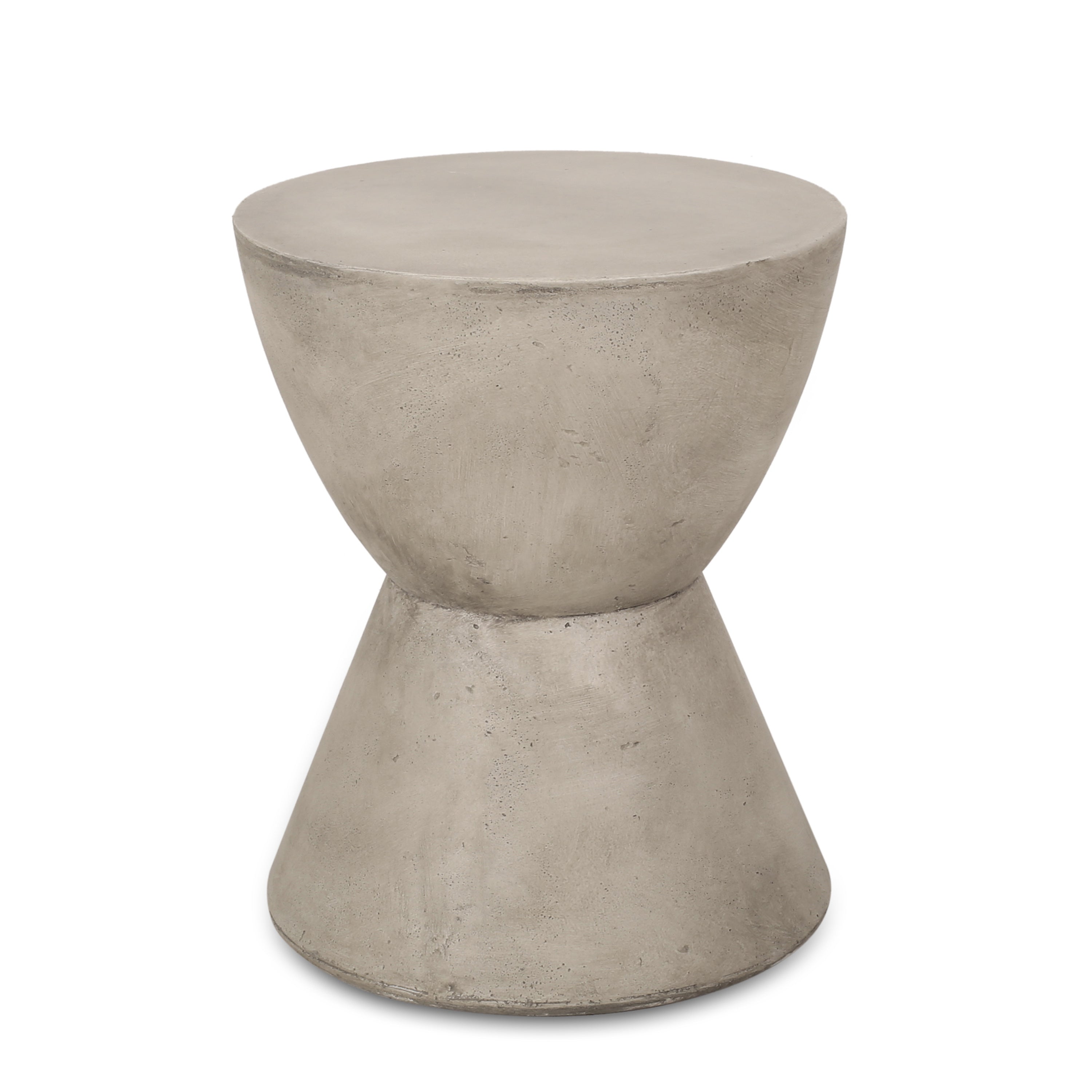 Modern Hourglass Side Table - Light Grey