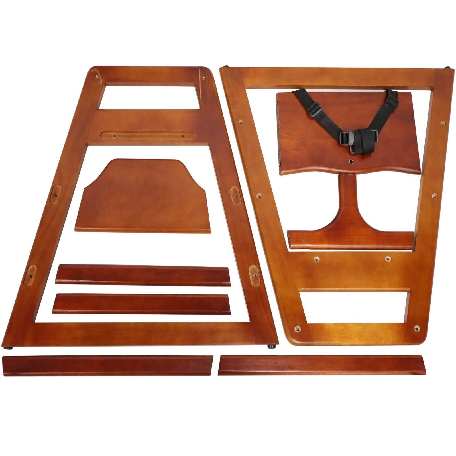 Wooden Double Solid Wood Feeding Baby Chair - Walnut Finish