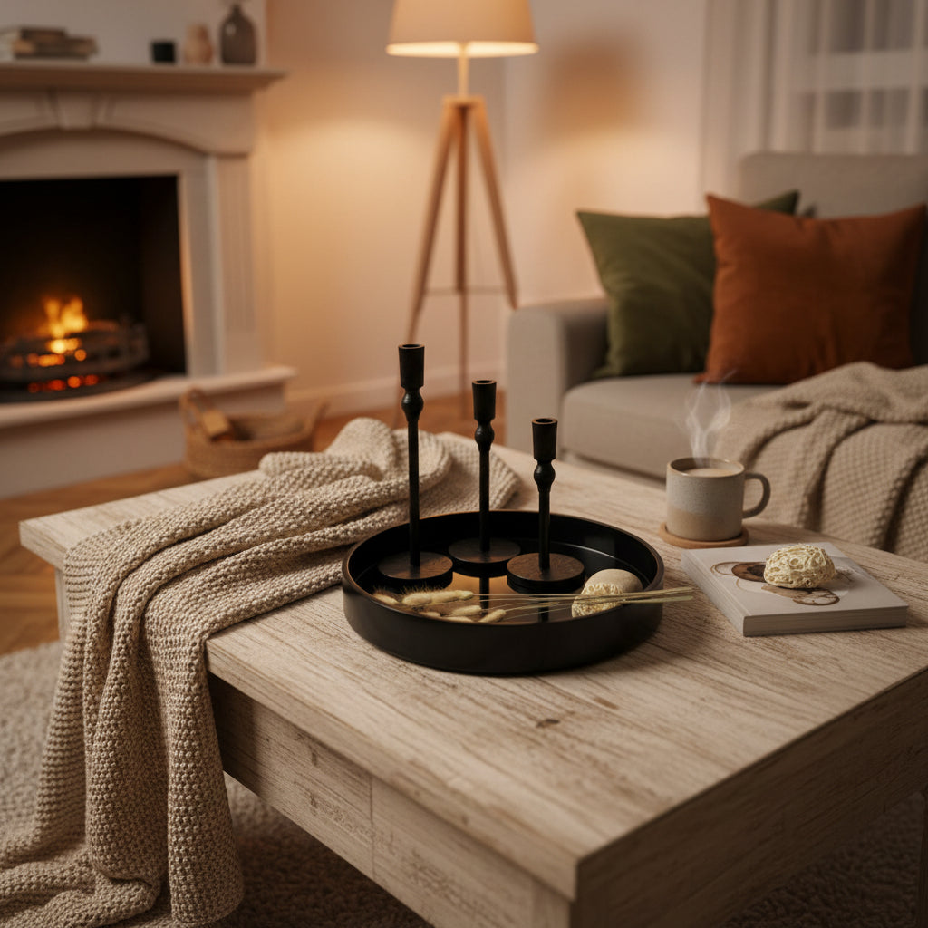 Metal Candle Holder Set of 3 - Black