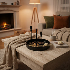 Metal Candle Holder Set of 3 - Black