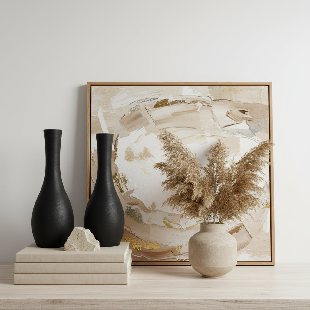 Modern Black Paulownia Wood Vase