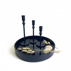 Metal Candle Holder Set of 3 - Black
