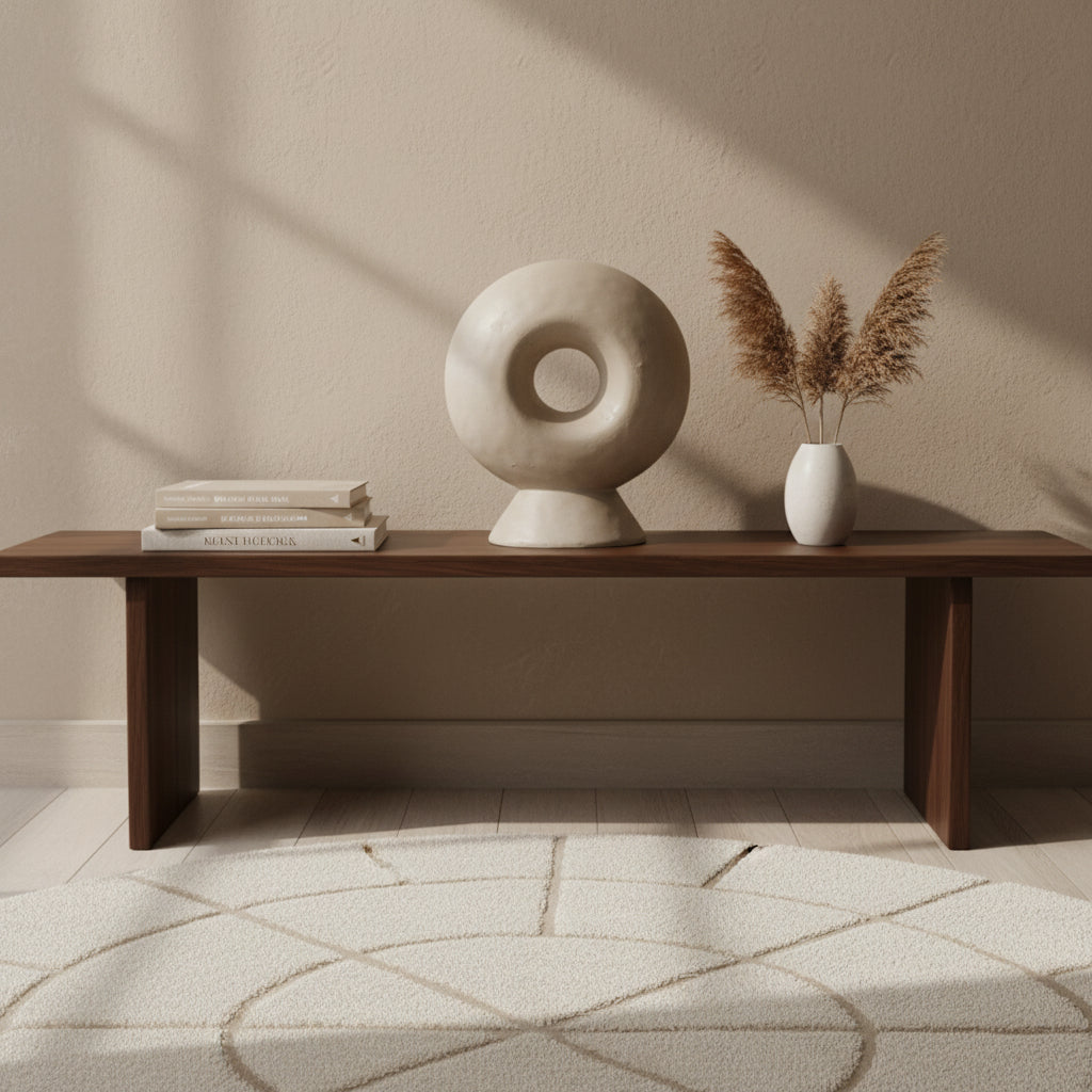 Minimalist Sculptural Stone Donut 13" - White