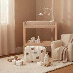 Baby Small Diaper Bear Bag, Mini Stroller Storage Bag, Quilted Cotton Cute Bag for Travel, Organizer Pouch 10x6x1in