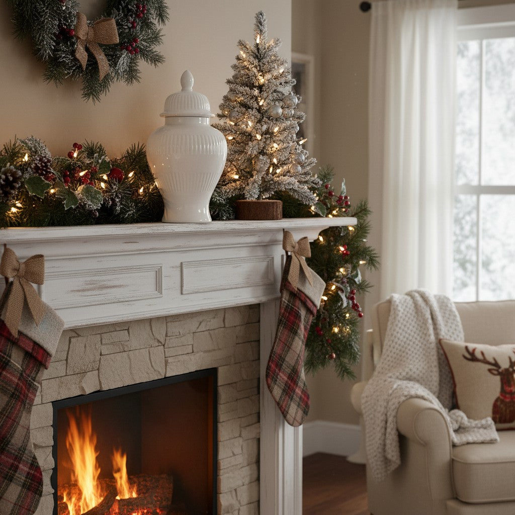 Ceramic White Jar With Lid 14" (10"without lid)