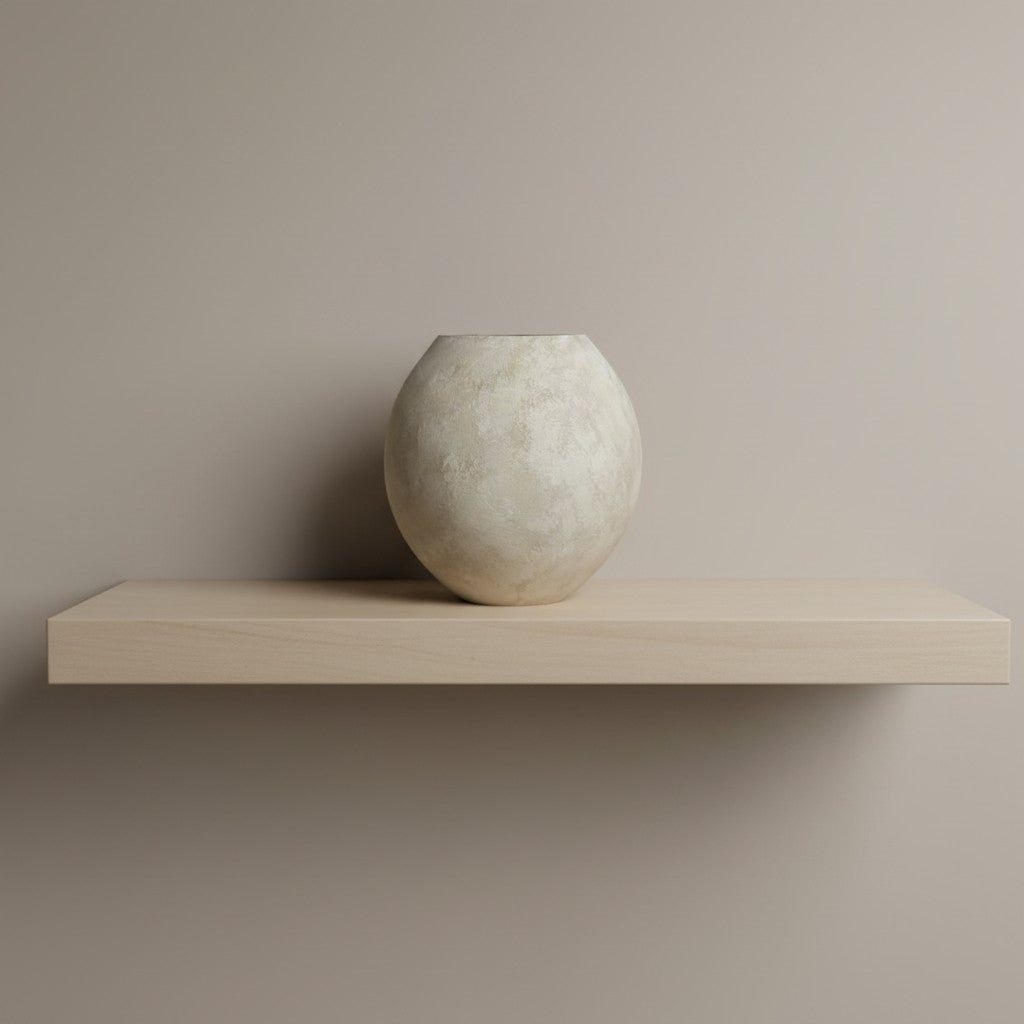 Minimalist Crater Style Glass Vase Beige 7.5"