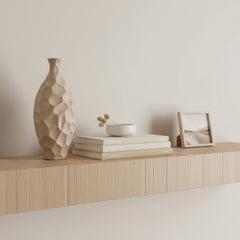 Modern Geometric Textured Tan Matte Finish Vase 14"