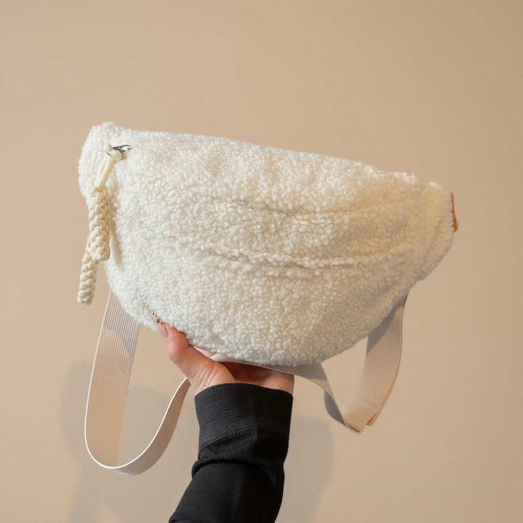 Cozy Sherpa Plush Crossbody Bag Large Capacity