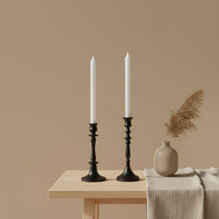 Metal Candle Holder Set of 2 - Black