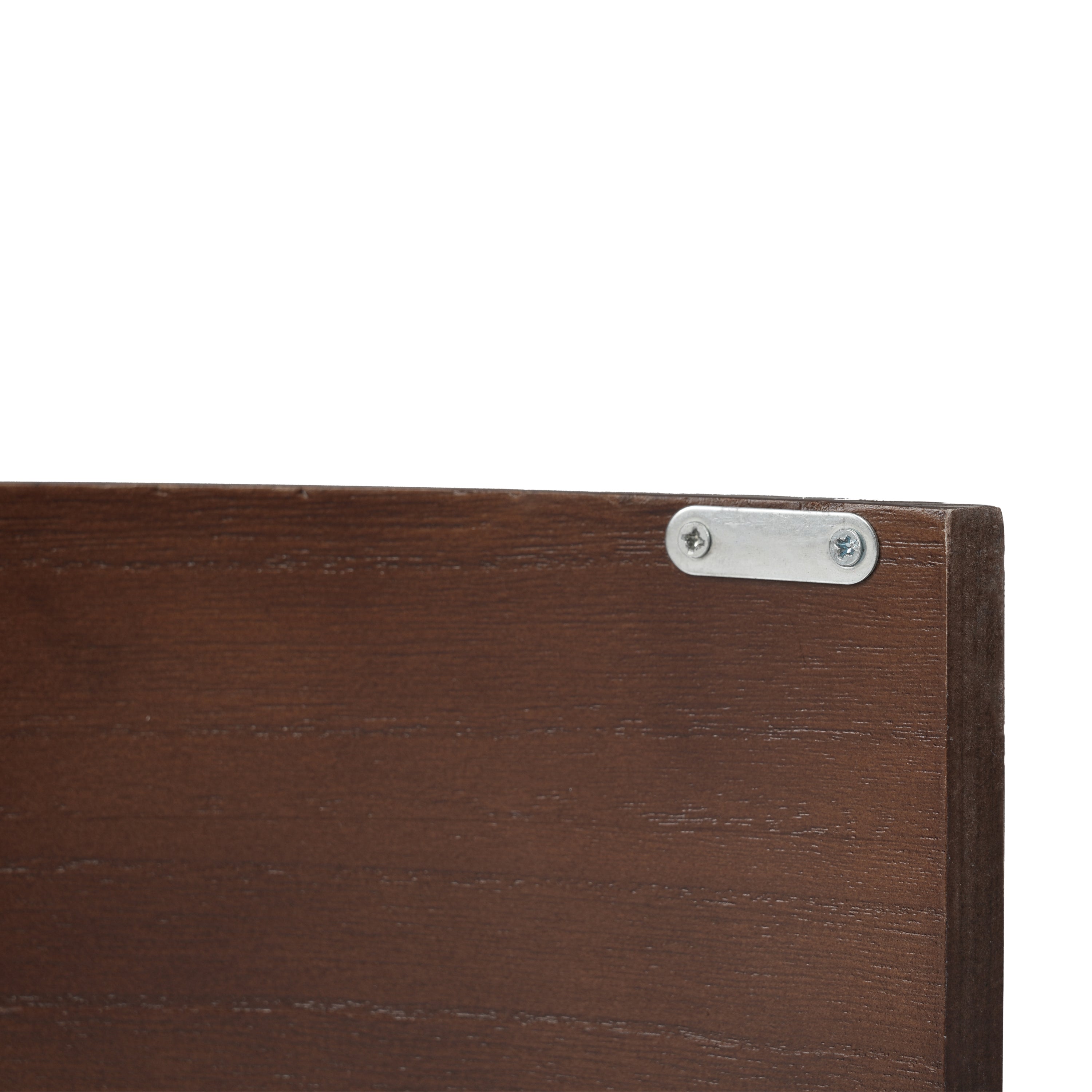 Modern L Shaped Desk in Walnut with 1 Cabinet and Open storage, 360° Wood Rotating Desk 56.92"  - Walnut
