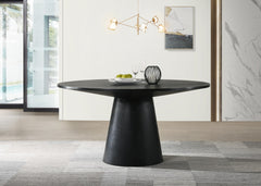 Jacopo Ebony Black 47' Contemporary Round Dining Table with Pedestal Base