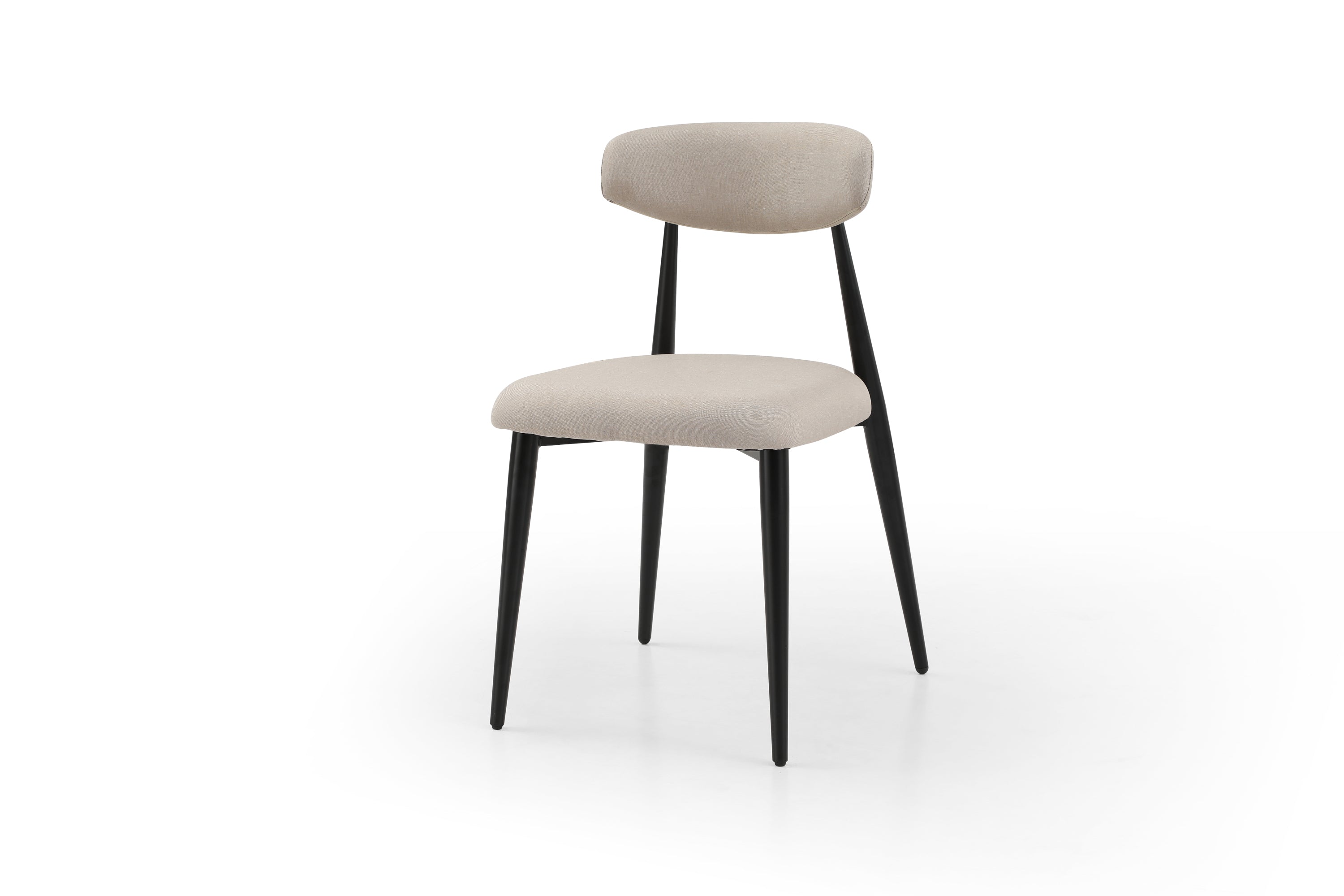 Modern Dining Chairs  Curved Backrest Round (Set of 2 Light Grey