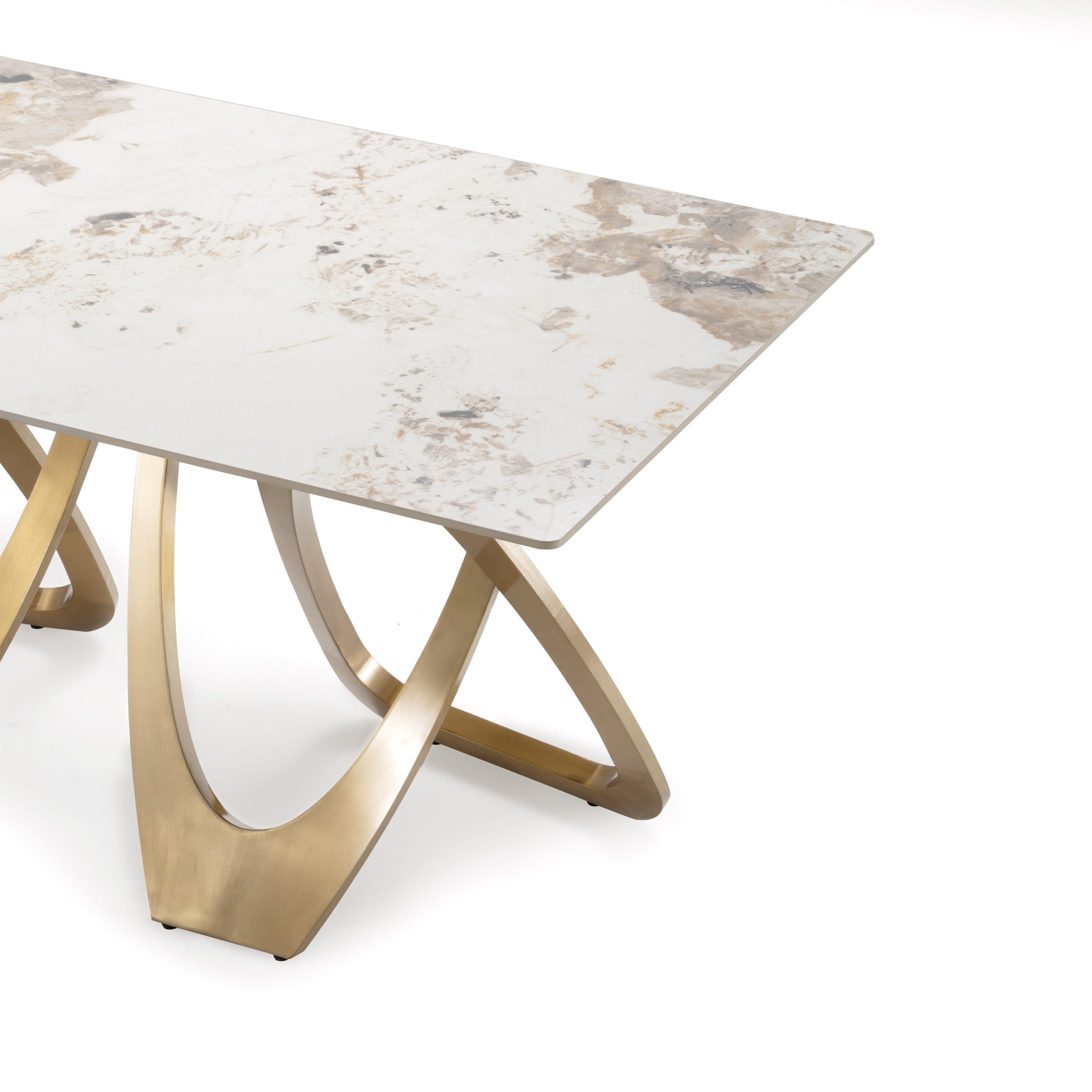 Modern Brilliant Sintered Stone Dining Table 63x35.4x29.5inch