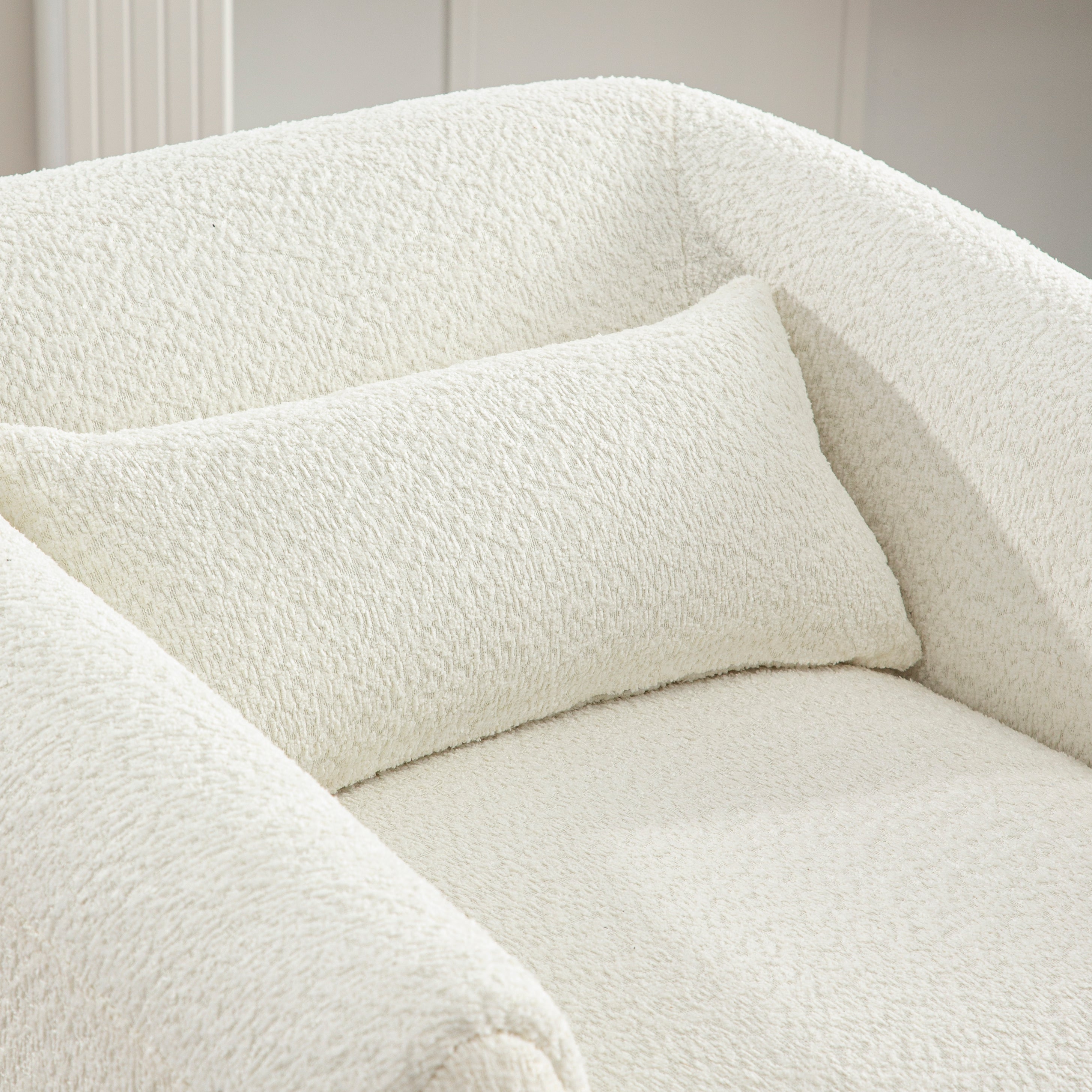 Flannelette Sofa Arm Chair with 4 metal feet - Beige