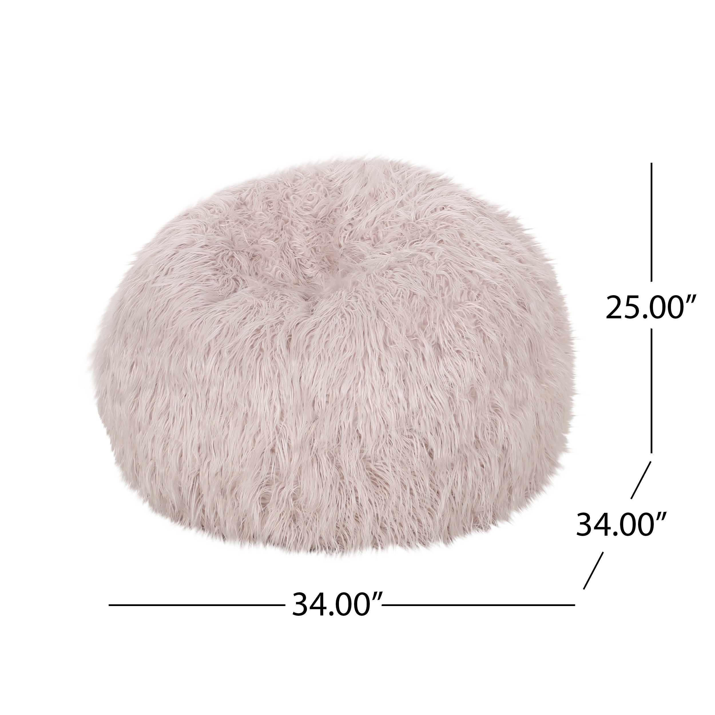 Faux Fur 3 Ft. Bean Bag - Purple