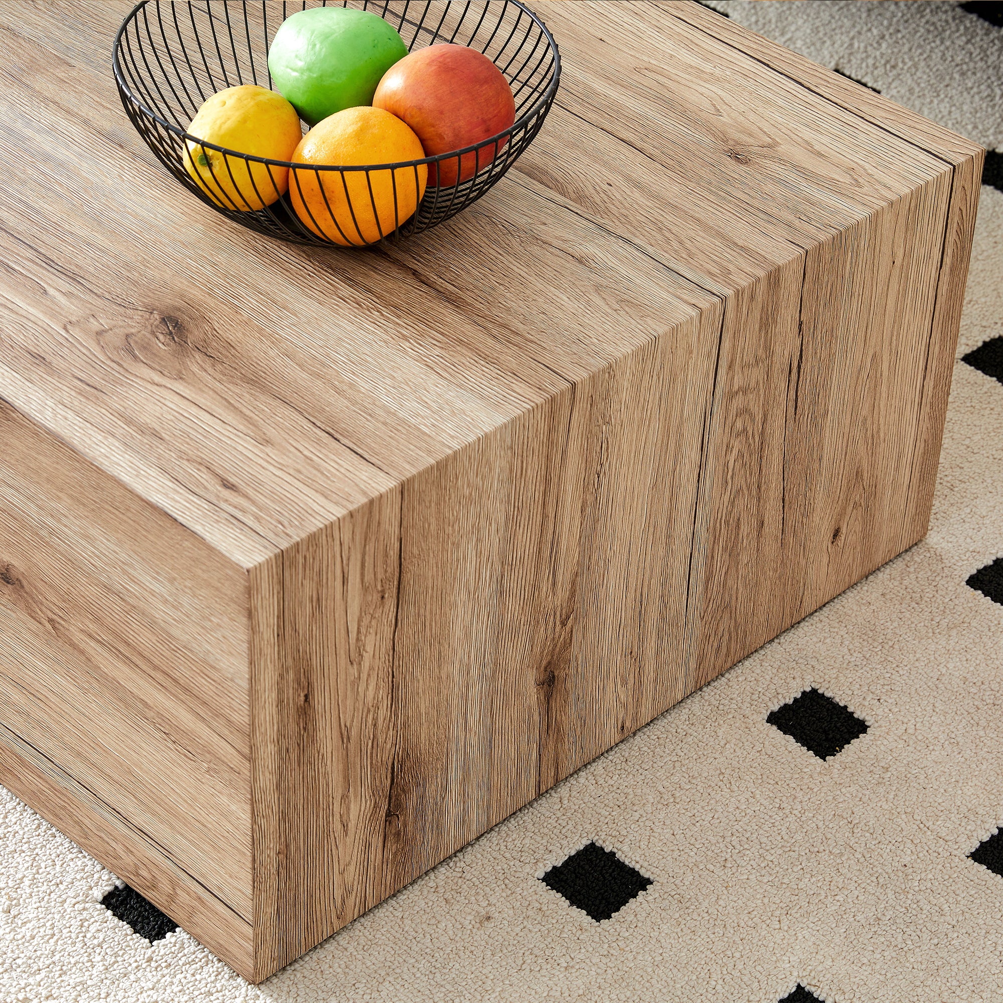 Design Coffee Table with Wood Texture Pattern