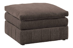 Contemporary 6pc Set Modular Sectional Set 2x One Arm Chair / Wedge 2x Armless Chairs 2x Ottomans - Mink Color