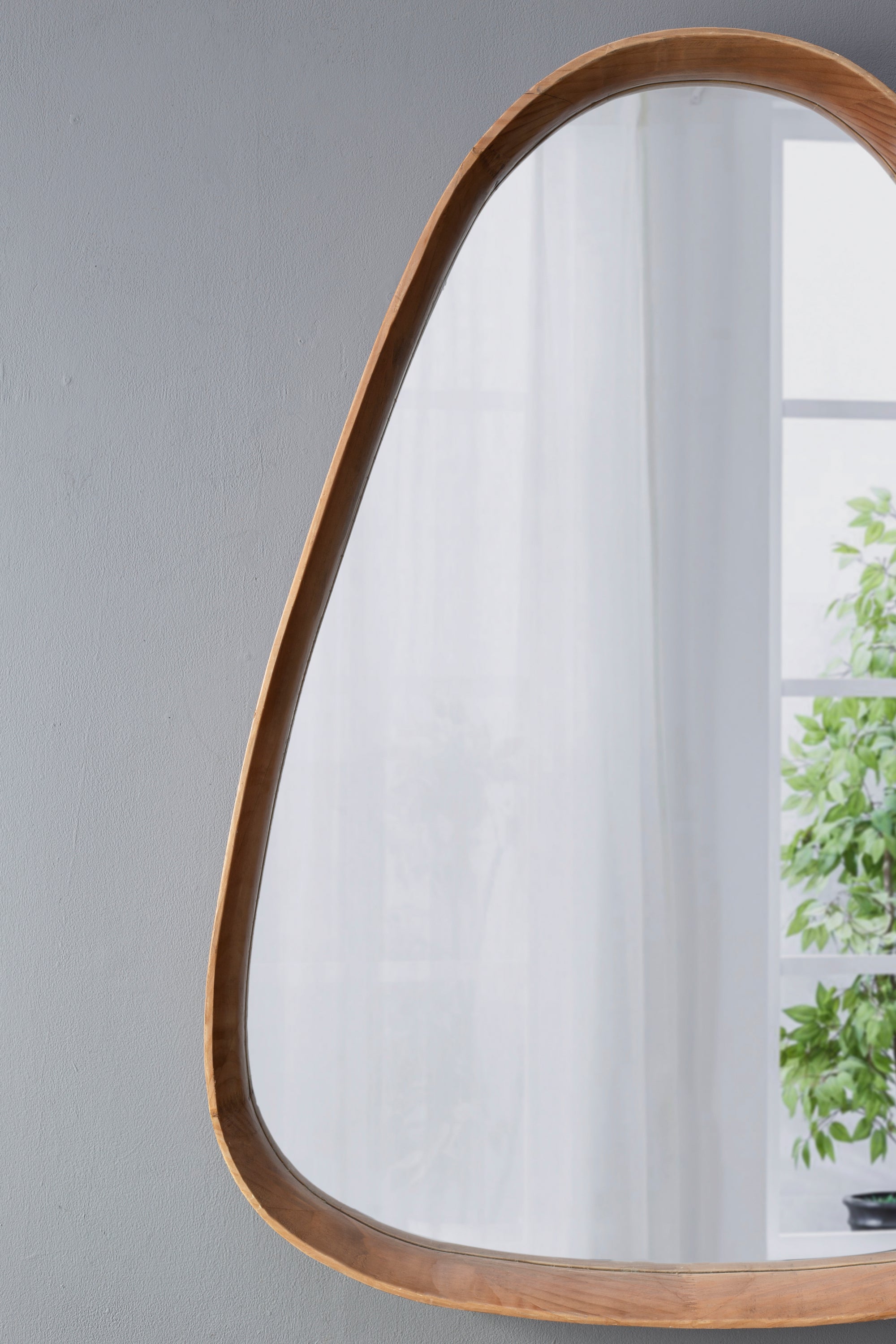 Irregular Mirror with Wood Frame 30"x38"