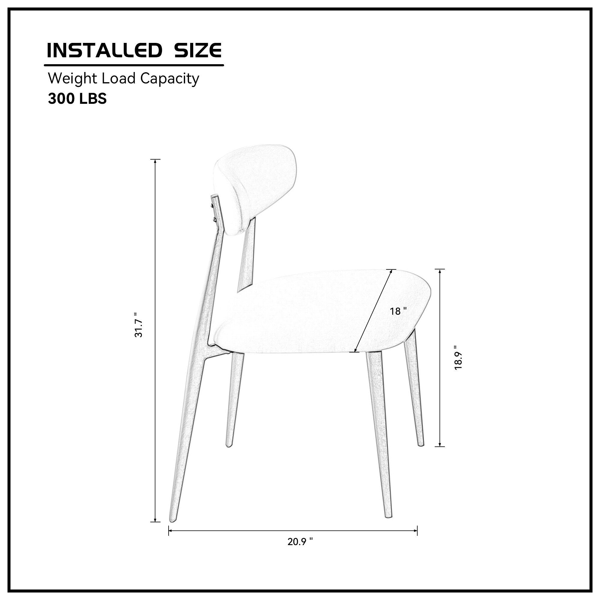 Modern Dining Chairs  Curved Backrest Round (Set of 2 Light Grey