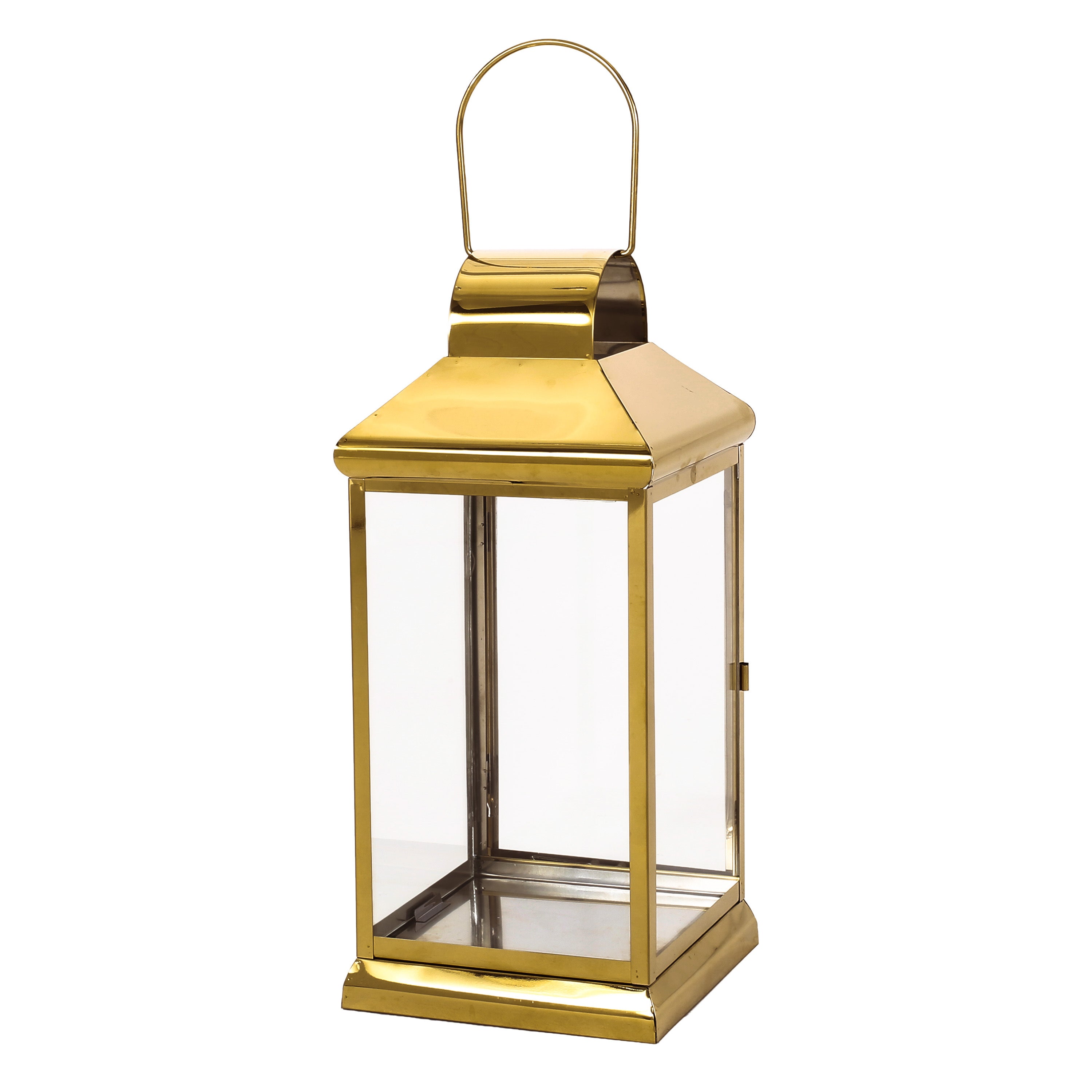 Elegant Stainless Steel Lantern Gold 16"H