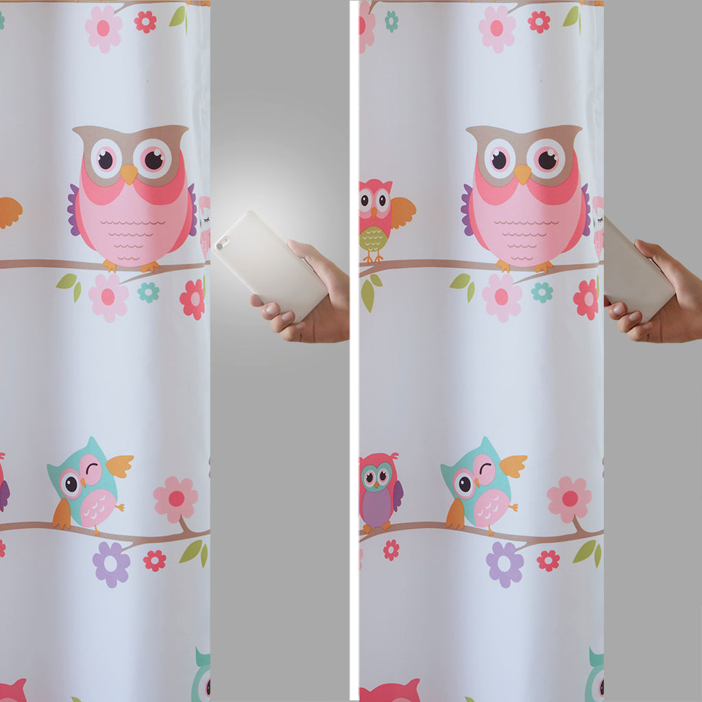 50x84" Owl Printed Blackout Curtain Panel - Multicolor