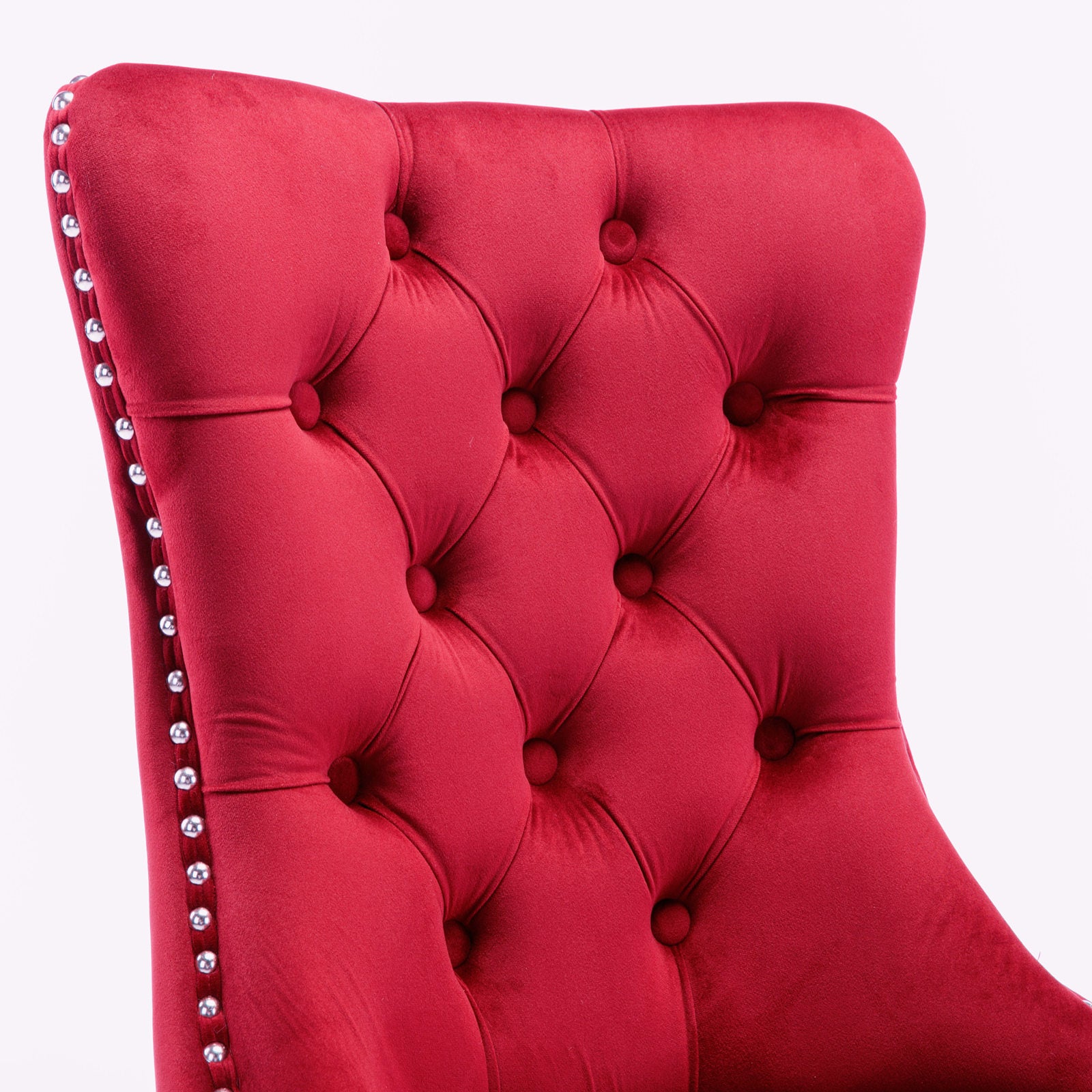 Classic Velvet Dining Chairs (Set of 2) - Wine Red