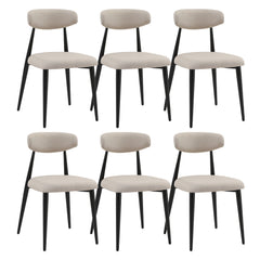 Dining Chairs  Upholstered Chairs with Metal Legs (Set of 6) - Light Grey